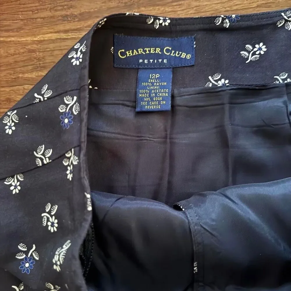 Charter-club Women's Navy and White Skirt